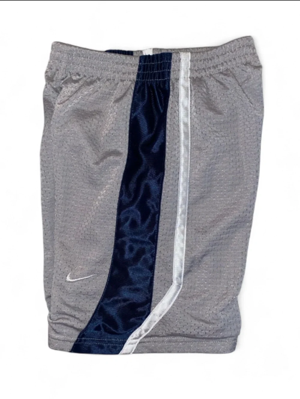 Nike Grey and Navy Mesh Sports Shorts